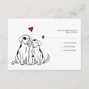 Invitación a la boda de amor con cachorros RSVP