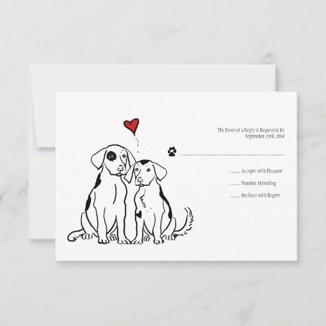Invitación a la boda de amor con pipa RSVP (Anverso)