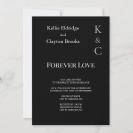 Invitación a la boda de amor de Black Forever