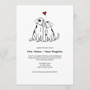 Invitación a la boda de amor de cachorros