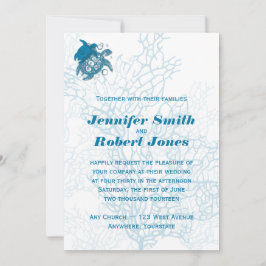Invitación a la boda de amor de la tortuga Aqua