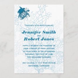 Invitación a la boda de amor de la tortuga Aqua