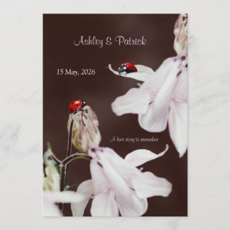 Invitación a la boda de amor de los pájaros Ladybi