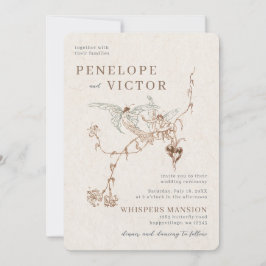 Invitación a la boda de amor de mariposa