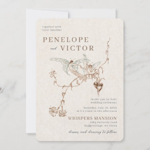 Invitación a la boda de amor de mariposa