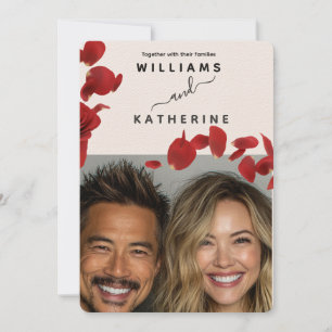 Invitación a la boda de amor de Rosas Rojas
