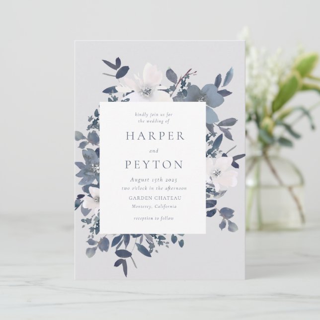 Invitación a la boda de amor en el jardín (Anverso de pie)