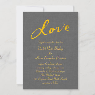 Invitación a la boda de amor en línea gris