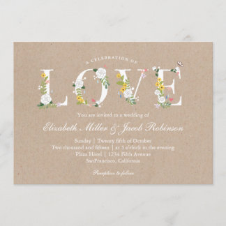 Invitación a la boda de amor floral