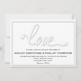 Invitación a la boda de amor Grabado en relieve fa