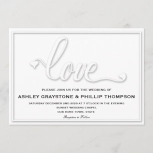 Invitación a la boda de amor Grabado en relieve fa