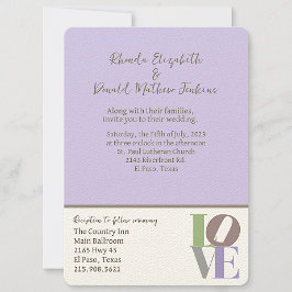 Invitación a la boda de AMOR moderna