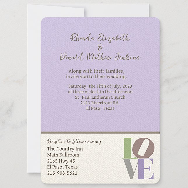 Invitación a la boda de AMOR moderna (Subido por el creador)