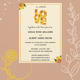 Invitación a la boda de amor simple y elegante de 