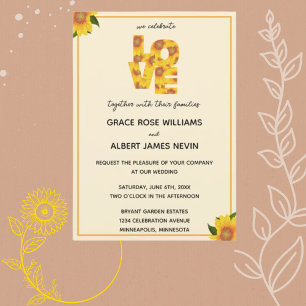 Invitación a la boda de amor simple y elegante de