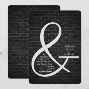 Invitación a la boda de Ampersand en la pared de l