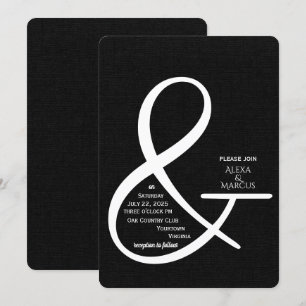 Invitación a la boda de Ampersand sobre la textura