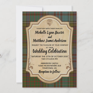 Invitación a la boda de Anderson Tartan