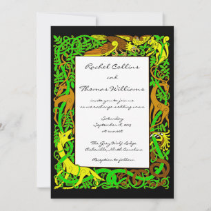 Invitación a la boda de animales celtas brillantes