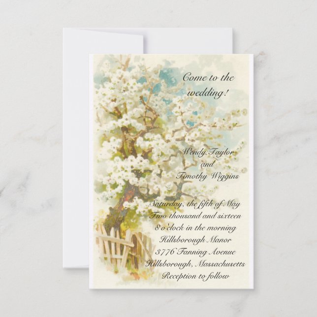 Invitación a la boda de Apple Blossoms (Anverso)