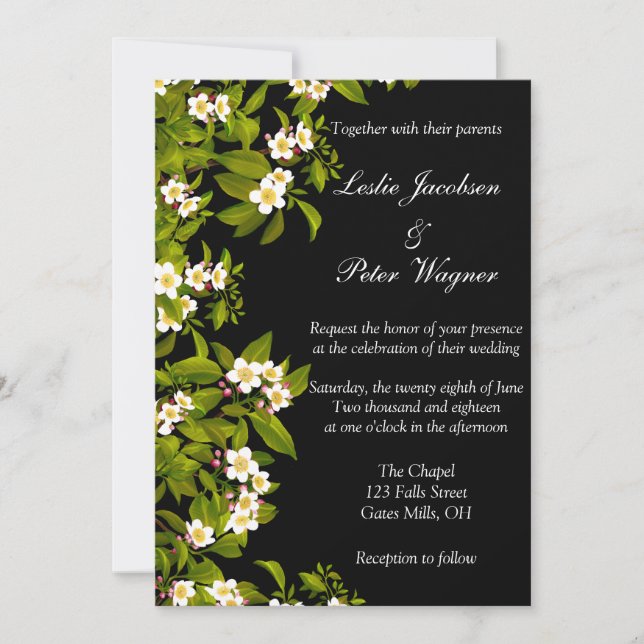 Invitación a la boda de Apple Blossoms de primaver (Anverso)