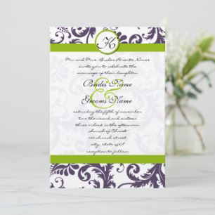 Invitación a la boda de Apple Green Lapis Purple D