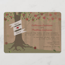 Invitación a la boda de Apple Orchard inspirada en