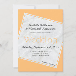 Invitación a la boda de Apricot Moderno