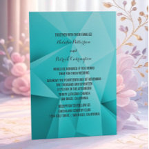 Invitación a la boda de Aqua Jewel Tones