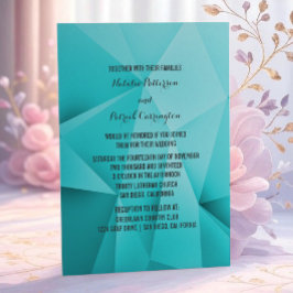 Invitación a la boda de Aqua Jewel Tones