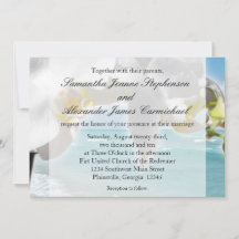 Invitación a la boda de Aqua/Orquídea Blanca