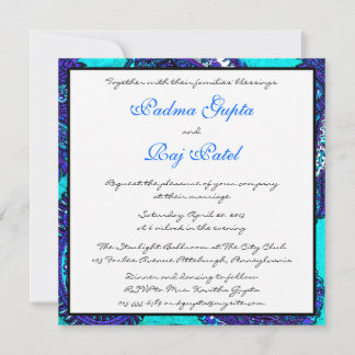 Invitación a la boda de Aqua Paisley Eléctrica