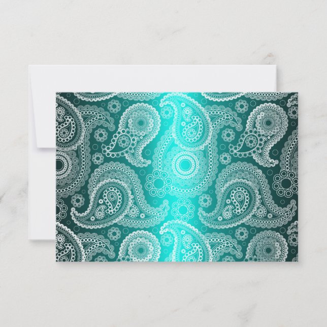 Invitación a la boda de Aqua Shimmer Lace India RS (Anverso)
