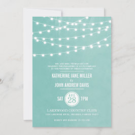 Invitación a la boda de Aqua String Lights