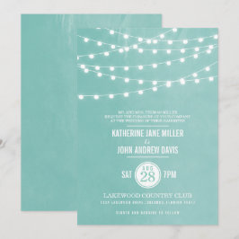 Invitación a la boda de Aqua String Lights