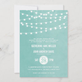 Invitación a la boda de Aqua String Lights