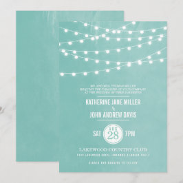 Invitación a la boda de Aqua String Lights