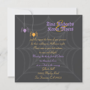 Invitación a la boda de araña de Halloween