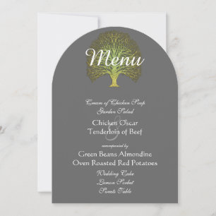 Invitación a la Boda de Árbol de Swirly Green Gold