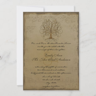 Invitación a la Boda de Árbol Musical de Swirl
