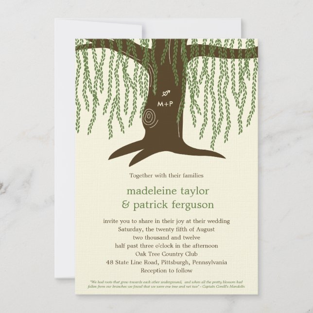 Invitación a la boda de árbol silvestre (Anverso)