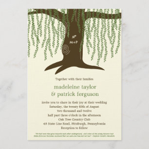 Invitación a la boda de árbol silvestre