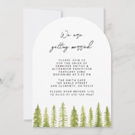 Invitación a la boda de árboles acuarelas
