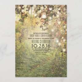 Invitación a la boda de árboles con luces de cuerd