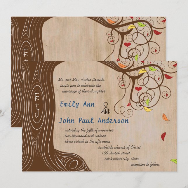 Invitación a la boda de árboles de las iniciativas (Anverso / Reverso)