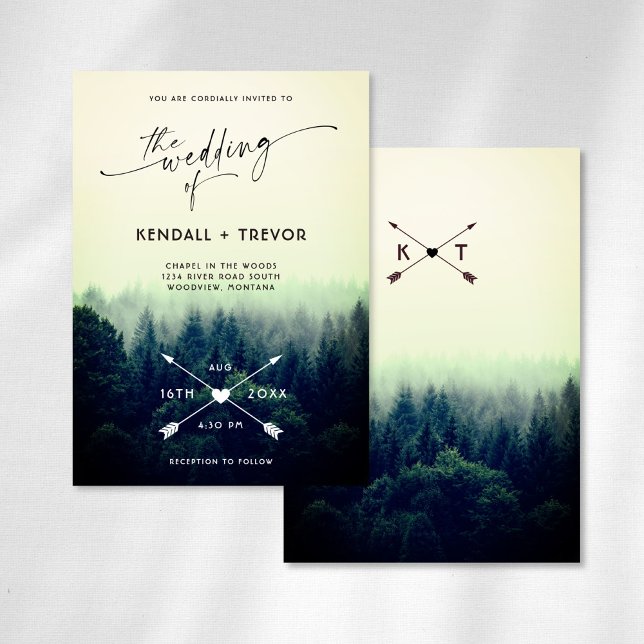 Invitación a la boda de árboles en las montañas fo (Subido por el creador)