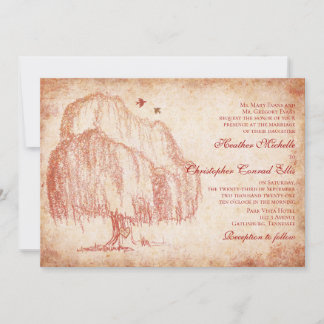 Invitación a la boda de árboles salvajes en otoño