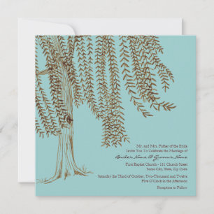 Invitación a la boda de árboles salvajes marrones 