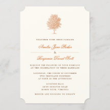 Invitación a la boda de arce de Vintage Planetree
