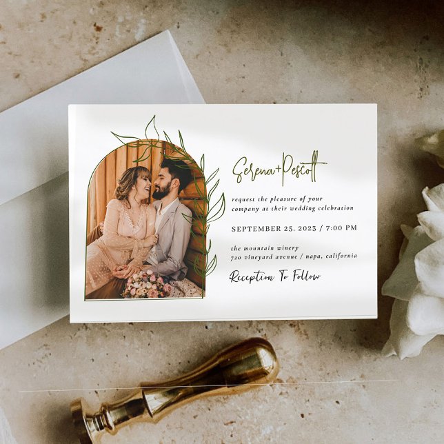 Invitación a la boda de arco mínimo fotográfico (Subido por el creador)